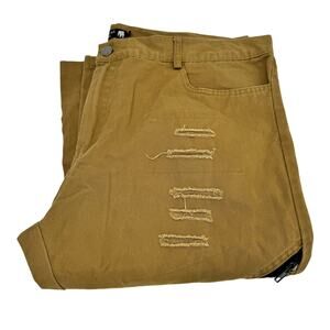 American Stitch Pants Mens XL (38x33 ACTUAL) Mustard Tan Distressed Moto